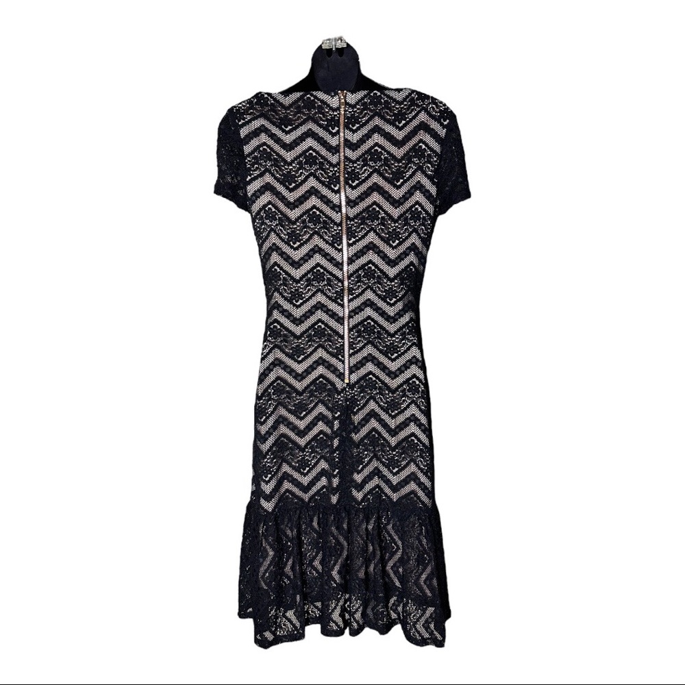JAX Lace Overlay Ruffle Bottom Dress - Picture 2 of 6